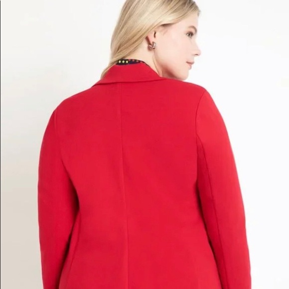 Eloquii Red Ponte Lined Blazer Plus Size 24 - Picture 4 of 7